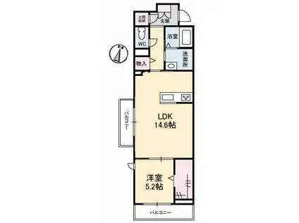 ソナーレ(1LDK/3階)の間取り写真