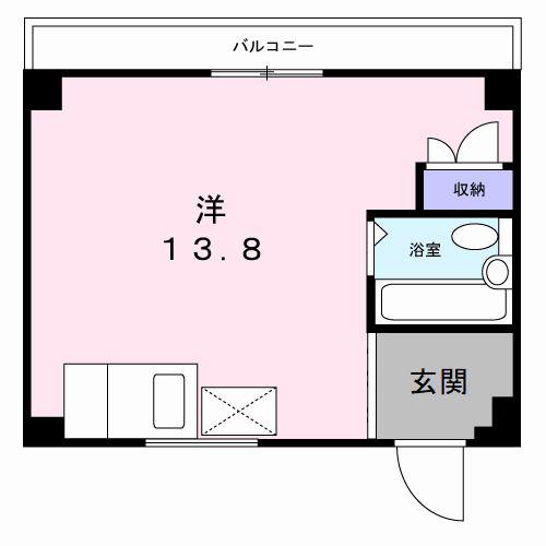 伊藤ビル(ワンルーム/2階)の間取り写真