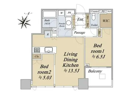 シティタワー有明(2LDK/15階)の間取り写真