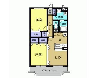サイプレスガーデンII(2LDK/3階)の間取り写真