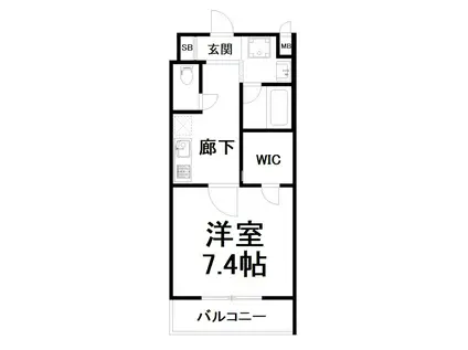 ベラジオ雅び烏丸十条II(1K/3階)の間取り写真