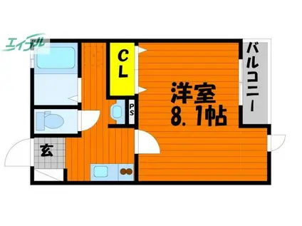 ARROWS SQUARE今保 C棟(1K/2階)の間取り写真