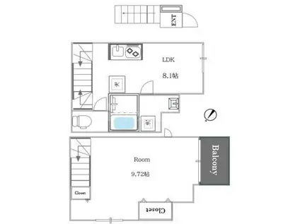 BESTRESIDENCE綾瀬(1LDK/2階)の間取り写真