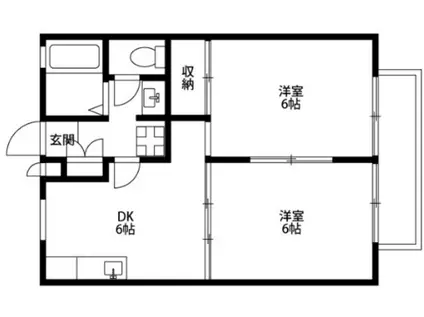 ヴェルジェ壱番館(2DK/2階)の間取り写真