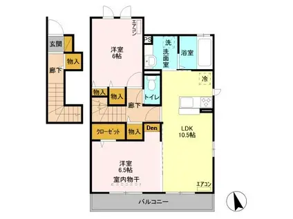 シャインアイリス II(2LDK/2階)の間取り写真