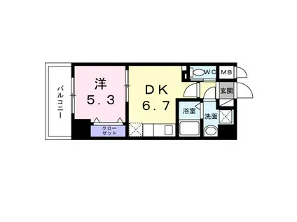 スアヴィス平塚八重咲(1DK/1階)の間取り写真