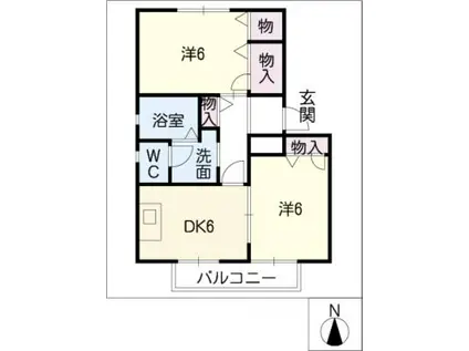 メゾンアンブリック(2K/2階)の間取り写真