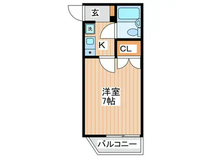 メゾンコーハツ(1K/1階)の間取り写真