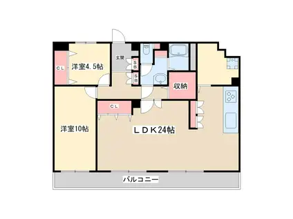 マンションサルナート(2LDK/6階)の間取り写真