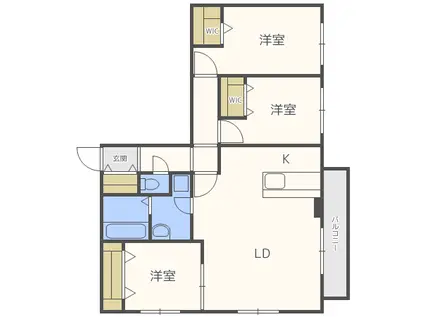 アンジュ・サンティエ(3LDK/3階)の間取り写真