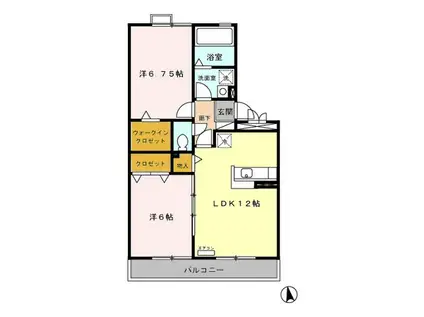 エスペランサ(2LDK/2階)の間取り写真