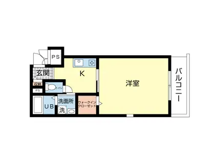 プライムガーデンふじみ野(1K/3階)の間取り写真