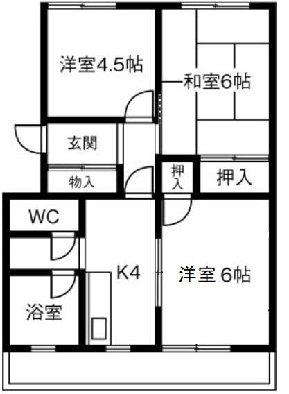 明治ハイツ(3DK/2階)の間取り写真