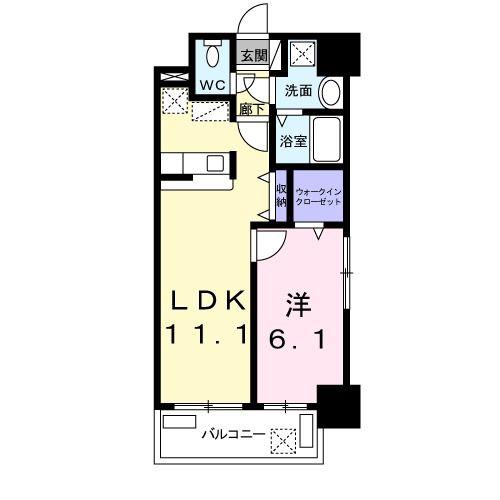 エヴァーグリーンR(1LDK/10階)の間取り写真