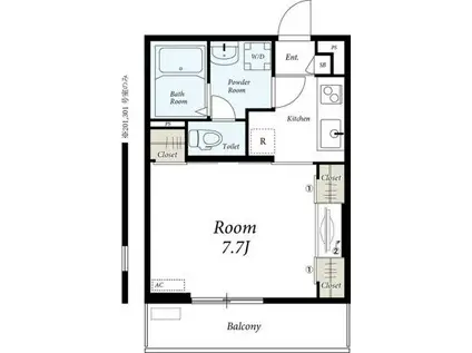 リブリ・FEEL-M湘南V(1K/1階)の間取り写真