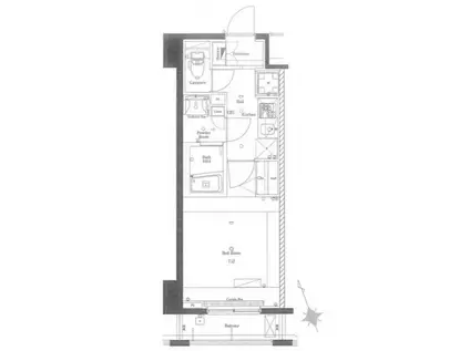 AZESTときわ台(1K/7階)の間取り写真