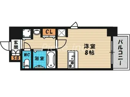 アクアプレイス天満CLASSIC(ワンルーム/2階)の間取り写真