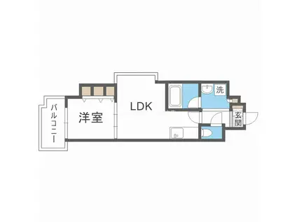 アーデン四ツ橋プライマリーワン(1LDK/6階)の間取り写真