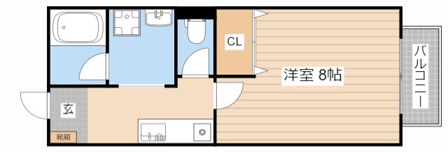 CHARMANT蓮池(1K/2階)の間取り写真