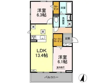 D-ROOM春日町(2LDK/3階)の間取り写真