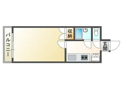 エトワール弘前第1(1K/3階)の間取り写真