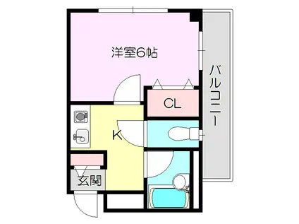 弘和ハイム(1K/4階)の間取り写真