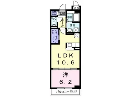 ジョイエイト(1LDK/1階)の間取り写真