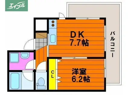 ハアラン高柳(1LDK/8階)の間取り写真