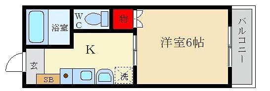 デイジーコート牧野(ワンルーム/1階)の間取り写真
