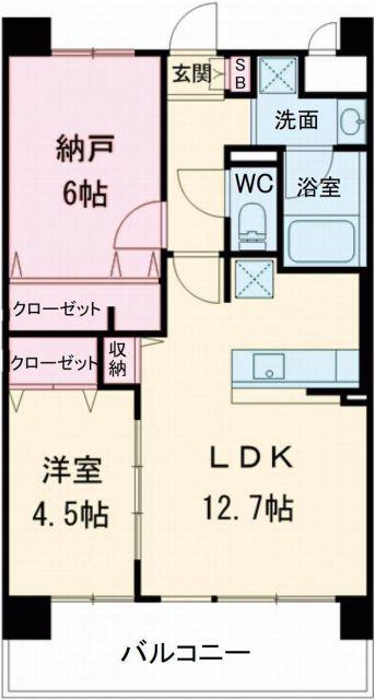 アトリエール堺寺地町(2LDK/1階)の間取り写真