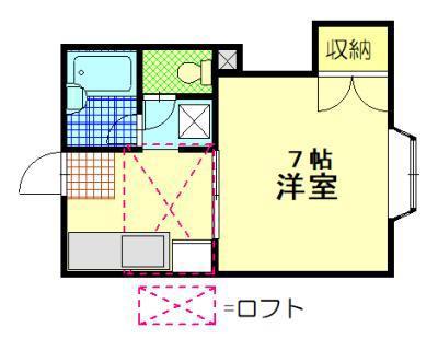 メゾン・ド・シェーヌ(1K/1階)の間取り写真