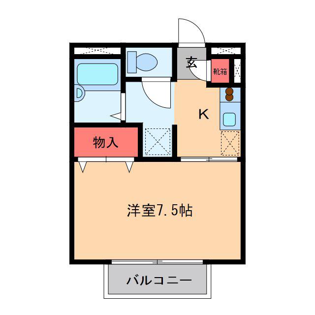 メゾンドアミー(1K/2階)の間取り写真