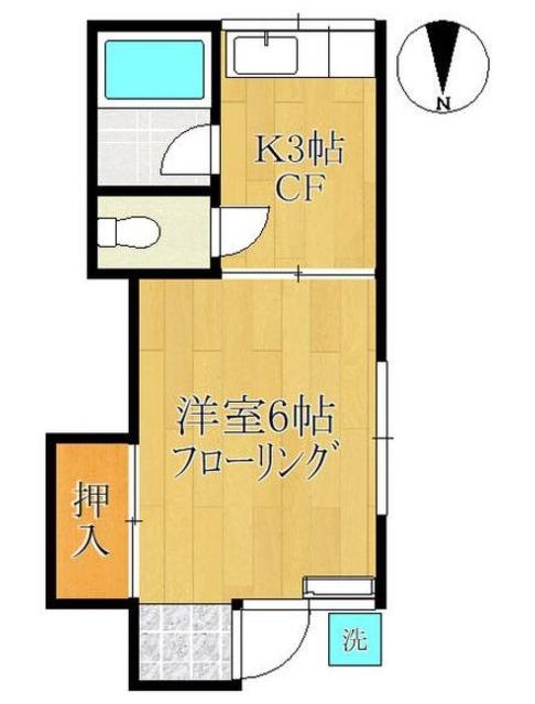 フジハウス(1K/1階)の間取り写真