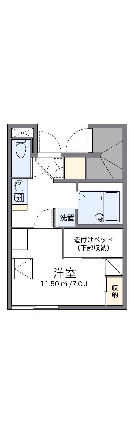 レオパレスシャルム ふるーる(1K/1階)の間取り写真