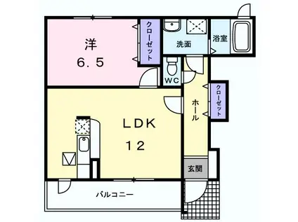 ファザム・ビュウ菊池(1LDK/1階)の間取り写真