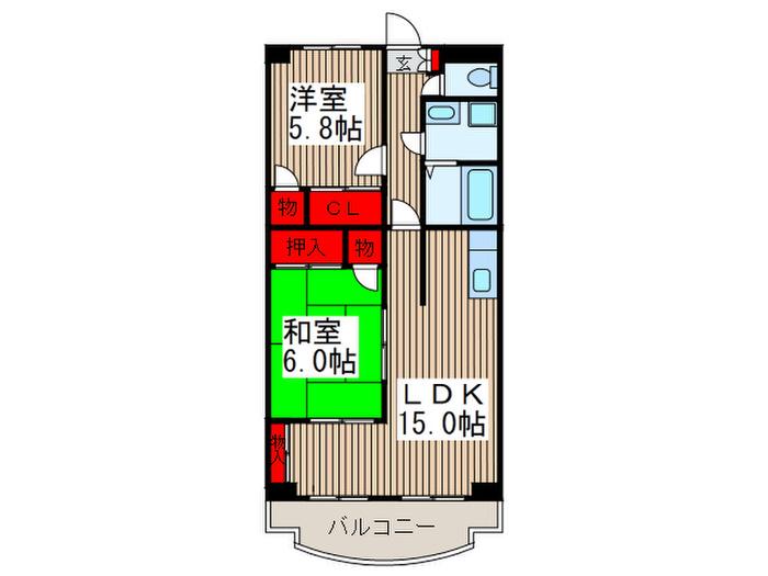 リエントラーレ(2LDK/1階)の間取り写真