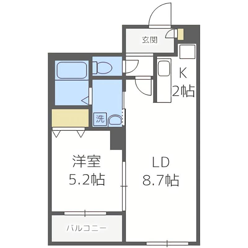 サンシティ平岸(1LDK/5階)の間取り写真
