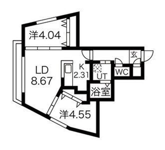 RESIDENCE 5C(2LDK/2階)の間取り写真