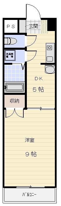 ロイヤル 江戸橋(1DK/1階)の間取り写真