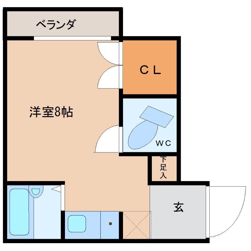 グランテール西福井(ワンルーム/3階)の間取り写真