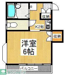 レイクサイドコーポ入曽(1K/2階)の間取り写真