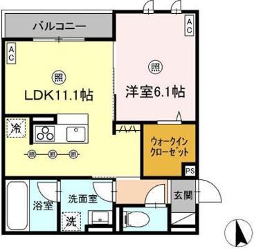 D-RESIDENCE川口3丁目E(1LDK/1階)の間取り写真