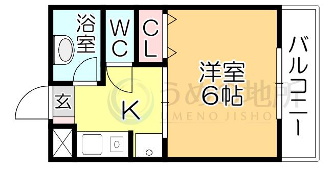 ピュア松本(1K/3階)の間取り写真