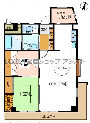 ジュラクビル(2SLDK/3階)の間取り写真