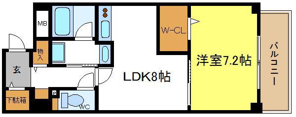 ピュアコートⅣ(1LDK/5階)の間取り写真