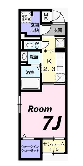 メゾンSK・I(1K/1階)の間取り写真