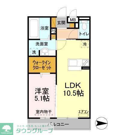 ディアコート鹿放ヶ丘(1LDK/2階)の間取り写真
