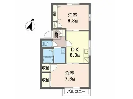 サンワールド マツオ(2DK/2階)の間取り写真