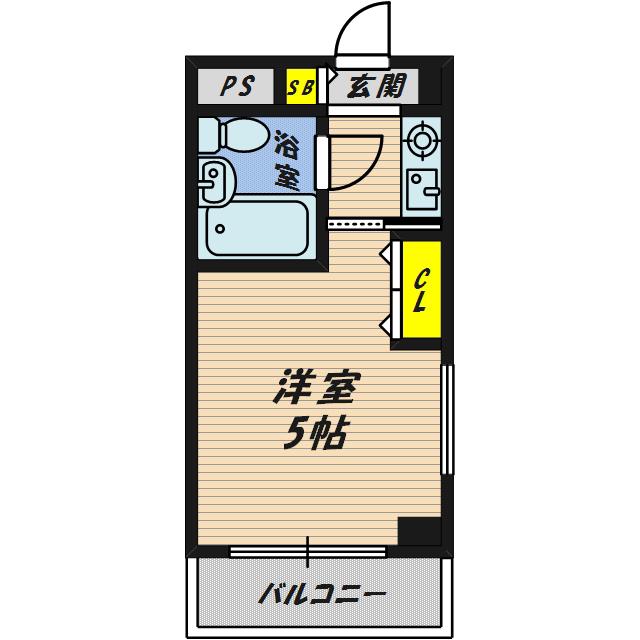 チアモ黒田(1K/4階)の間取り写真