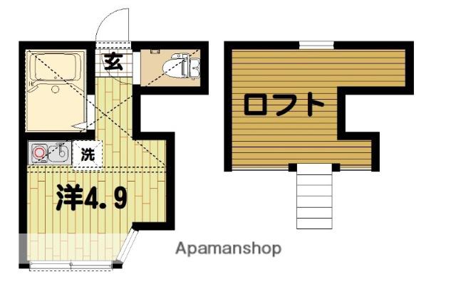 ユナイト根岸アンドロポフの杜(ワンルーム/2階)の間取り写真